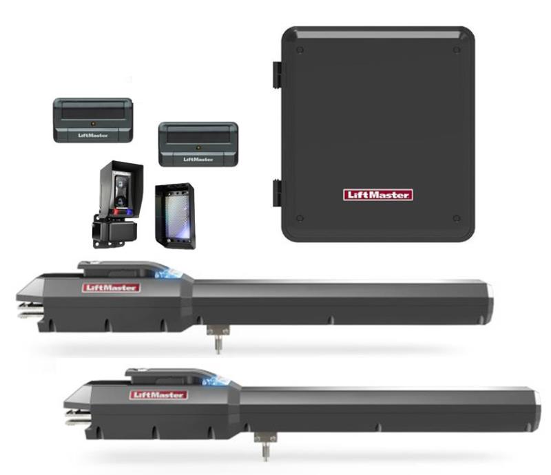 LiftMaster LA500UL Dual Swing Gate Opener Kit w/ MyQ Technology - Gate Opener Kit + 2 Free Remotes
