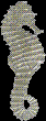 Decorative Aluminum Seahorse (Facing right)