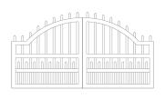 Entranceway Staggered Convex Design Dual Gate - 10' Entranceway Staggered Convex Design