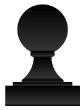 Aluminum Square Newel Post Ball for 8' Gates (18-120-AL)