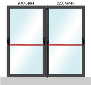 Sentry Safety 2000/2200 Series Glass Doors Panic Bar For Double Doors