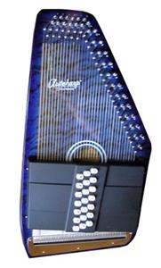 Oscar Schmidt OS21CQ AutoHarp - Quilted Transparent Blue - Free Gig Bag and Chromatic Tuner 