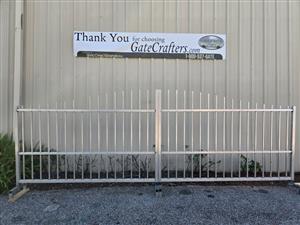 Ready to Ship 16 ft. Long Aluminum Dual Swing Driveway Gate - Made in USA
