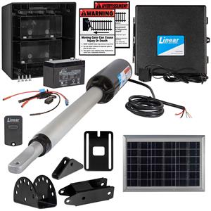 GTO/Linear Pro SW3000XLS Single Swing Gate Opener Kit with Free Extra Remote - 10 Watt Panel
