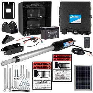 GTO/Linear Pro SW3000XLS Single Swing Gate Opener Kit with Free Extra Remote - 10 Watt Panel