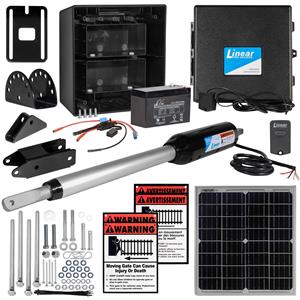 GTO/Linear Pro SW3000XLS Single Swing Gate Opener Kit with Free Extra Remote - 20 Watt Panel
