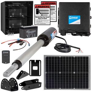GTO/Linear Pro SW3000XLS Single Swing Gate Opener Kit with Free Extra Remote - 30 Watt Panel