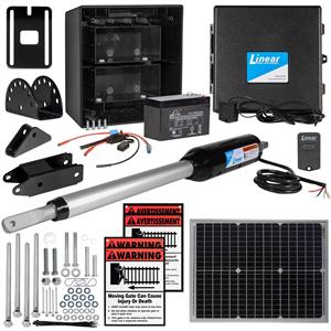 GTO/Linear Pro SW3000XLS Single Swing Gate Opener Kit with Free Extra Remote - 30 Watt Panel