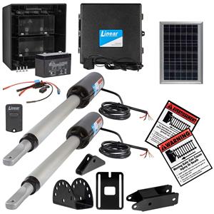 GTO Linear Pro SW3002XLS Dual Swing Gate Opener with Free Extra Remote - 10 Watt Panel