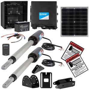 GTO Linear Pro SW3002XLS Dual Swing Gate Opener with Free Extra Remote - 20 Watt Panel