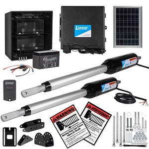 GTO Linear Pro SW3002XLS Dual Swing Gate Opener with Free Extra Remote - 10 Watt Panel
