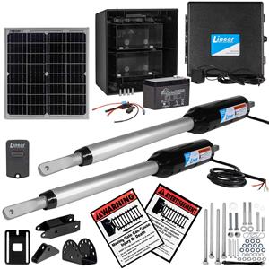 GTO Linear Pro SW3002XLS Dual Swing Gate Opener with Free Extra Remote - 20 Watt Panel