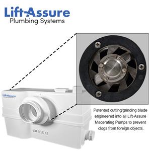 Lift Assure Over 1HP/800 Watts Macerating Toilet/ Up-flush Pump System/American Elongated/ DIY Basement Remodel