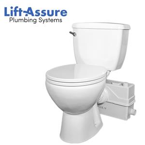 Lift Assure Over 1HP/800 Watts Macerating Toilet Up-flush Pump System/American Round/ DIY Basement Remodel