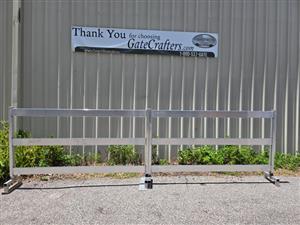 Ready to Ship 16 ft. Long Dual Swing Aluminum 3 Rail Semi-Privacy Gate - Made in USA