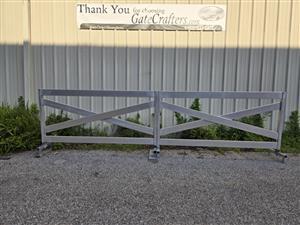 Ready to Ship 15 ft. Long Dual Swing X Rail Semi-Privacy Gate - Made in USA