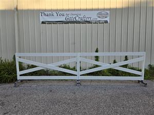 Ready to Ship 16 ft. Long Dual Swing X Rail Semi-Privacy Gate - Made in USA