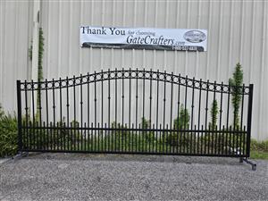 Ready to Ship 16 ft. Long Aluminum Single Swing Driveway Gate - Made in USA