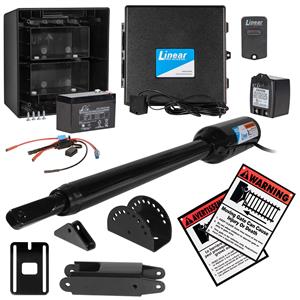 GTO/Linear Pro SW4000XLS Single Swing Gate Opener Kit with Free Extra Remote - AC Charging Option