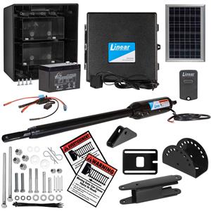 GTO/Linear Pro SW4000XLS Single Swing Gate Opener Kit with Free Extra Remote - 10 Watt Panel