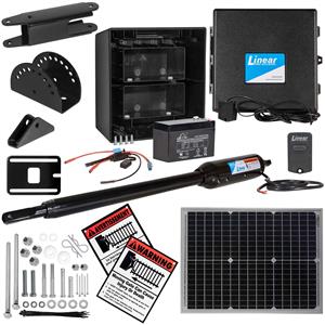 GTO/Linear Pro SW4000XLS Single Swing Gate Opener Kit with Free Extra Remote - 30 Watt Panel