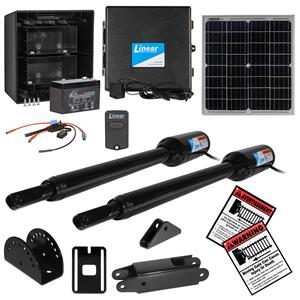 GTO/Linear Pro SW4002XLS Dual Swing Gate Opener with Free Extra Remote - 20 Watt Panel