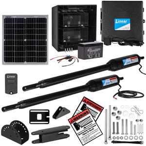 GTO/Linear Pro SW4002XLS Dual Swing Gate Opener with Free Extra Remote - 20 Watt Panel