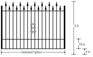 Driveway Gates - Hilldale Single Swing Driveway Gate (6 Foot Height)