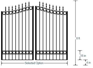 Aluminum Driveway Gates-Huntington Estate Gate (Dual 8')