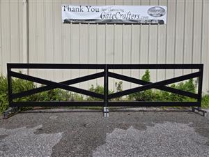 Ready to Ship 15 ft. Long Dual Swing X Rail Semi-Privacy Gate - Made in USA