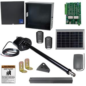 Nice Apollo 1500 Single Swing Actuator Gate Opener Kit w/ Free 2 Remotes and Receiver - W/ 10 Watt Panel