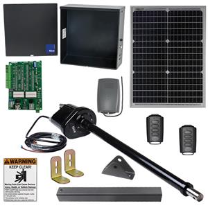 Nice Apollo 1500 Single Swing Actuator Gate Opener Kit w/ Free 2 Remotes and Receiver - W/ 30 Watt Panel