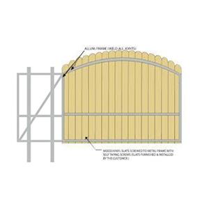 Gate Crafters Arched Vinyl/Wood Slat Single Slide Gate Frame