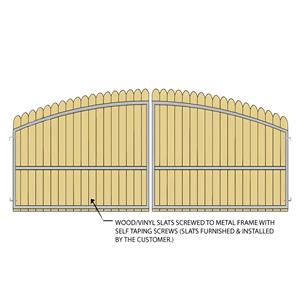 Arched Vinyl/Wood Slat Dual Gate Frame