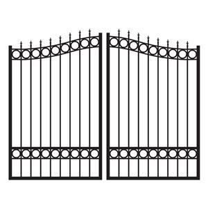 Huntington 8 ft. Tall Custom Aluminum Dual Swing Driveway Gate - Heavy Duty Estate Fence Gate