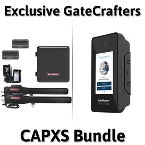 LiftMaster LA500UL Dual Swing Gate Opener Kit with MyQ Technology - Gate Opener Kit, CAPXS (Intercom) + 2 Free Remotes