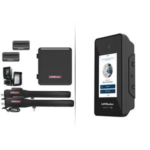 LiftMaster LA500UL Dual Swing Gate Opener Kit with MyQ Technology - Gate Opener Kit, CAPXS (Intercom) + 2 Free Remotes