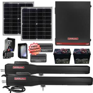 LiftMaster LA500XL Dual Swing Solar Gate Opener Kit with MyQ Technology - 40W Gate Opener Kit + 2 Free Remotes