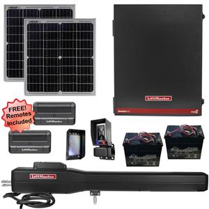 LiftMaster LA500XL Single Swing Solar Gate Opener Kit with MyQ Technology - 40W Gate Opener Kit + 2 Free Remotes