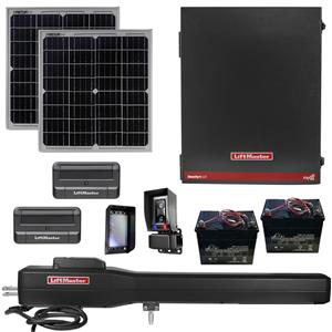 LiftMaster LA500XL Single Swing Solar Gate Opener Kit with MyQ Technology - 40W Gate Opener Kit + 2 Free Remotes