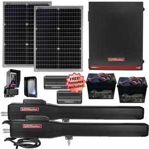LiftMaster LA500XL Dual Swing Solar Gate Opener Kit with MyQ Technology - 60W Gate Opener Kit + 2 Free Remotes