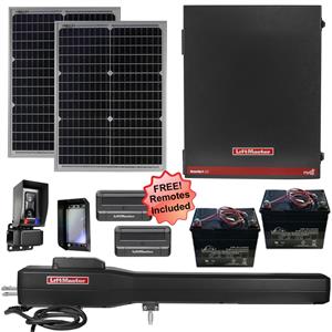 LiftMaster LA500XL Single Swing Solar Gate Opener Kit with MyQ Technology - 60W Gate Opener Kit + 2 Free Remotes
