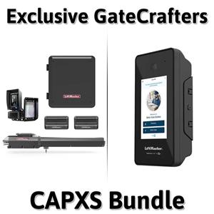 LiftMaster LA500UL Single Swing Gate Opener Kit with MyQ Technology - Gate Opener Kit, CAPXS (Intercom) + 2 Free Remotes