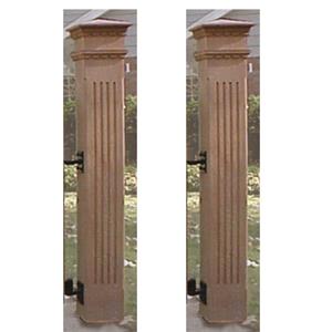 Pair of Cedar Fluted Columns