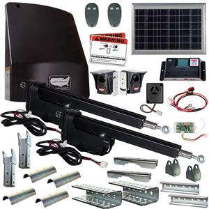 USAutomatic Ranger 500 Dual Swing Gate Opener Kit - 10 Watt Panel