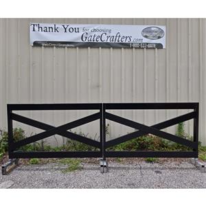 Ready to Ship 12 ft. Long Dual Swing X Rail Semi-Privacy Gate - Made in USA