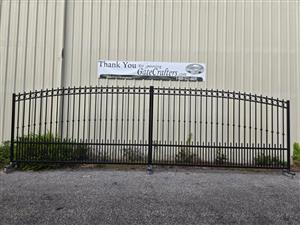 Ready to Ship 24 ft. Long Aluminum Dual Swing Driveway Gate - Made in USA