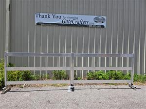 Ready to Ship 16 ft. Long Dual Swing Aluminum 3 Rail Semi-Privacy Gate - Made in USA