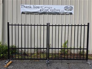 Ready to Ship 12 ft. Long Aluminum Dual Swing Driveway Gate - Made in USA