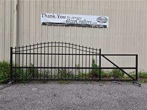 Ready to Ship 12 ft. Long Aluminum Single Slide Driveway Gate - Made in USA